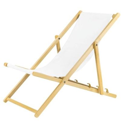 Liegestuhl weiß klappbar aus Holz-mit Absicherungssystem Klappstuhl Klappliege Sonnenstuhl Strandstuhl Holzklappstuhl Sonnenstuhl Gartenliegen