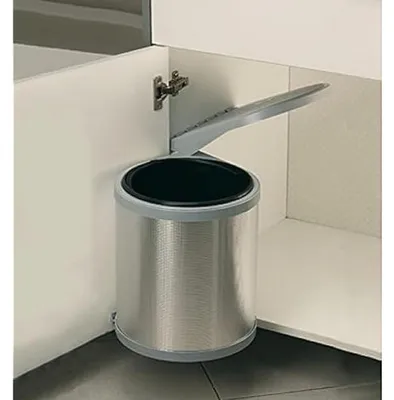Image de Elletipi Poubelle automatique pour porte d'évier 10 L Poubelle de cuisine en acier inoxydable