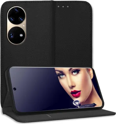 Produktbild von Bookstyle Schutzhülle Klapphülle Schutztasche Etui Cover für Huawei P50 (6.3'') - Schwarz