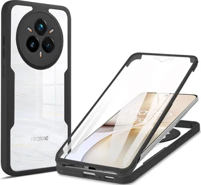 Image de Étui pour Realme 14 Pro, protection complète à 360° avec protecteur d'écran intégré Noir