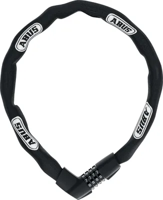 Produktbild von ABUS Kettenschloss Tresor 1385 – Zahlenschloss aus gehärtetem Stahl – 7 mm starke Vierkantkette – ABUS-Sicherheitslevel 7 – 85 cm – Schwarz