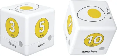 Produktbild von TFA 38.2041.07 Digital Eier-Timer Cube Timer, weiß/gelb