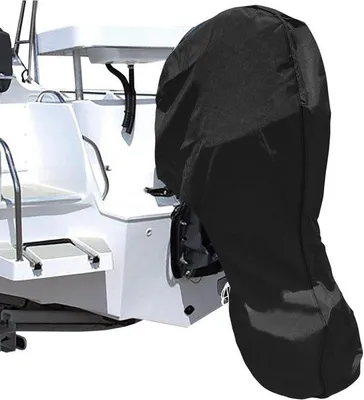Obrázek produktu pro Ochranný kryt pro lodní motory – vodoodpudivý kryt motoru z materiálu 420D – pro motory o výkonu 20–30 koní – kryt proti prachu – černý
