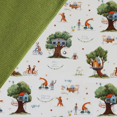 Produktbild von Stoffpaket Kinder 0,5x1,5m Jersey + 0,5x0,7m Bündchen Nähpaket Kinderkleidung