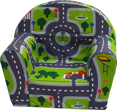 Produktbild von Kindersessel LUDGER mit Armlehnen, Motiv Spielstraße, mehrfarbig