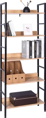 Zdjęcie produktu dla Szafka ścienna do salonu – styl industrialny – brązowo-czarna