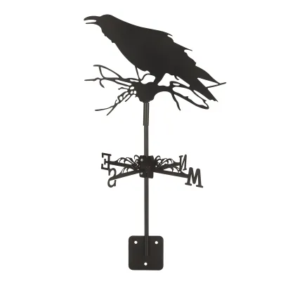 Obrázek produktu pro Vrána Ornament Wind Vane, Iron Weathervane, Garden Weathervane, Crow Weathercock, Metal Weather Vane, Outdoor Wind Vane