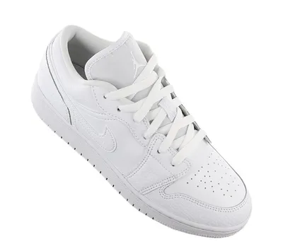 Produktbild von Jordan 1 Low Triple White Tumbled Leather (GS) - EU 38