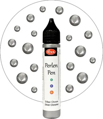 Produktbild von ViVA DECOR Perlen Pen 28 ml silber chrom