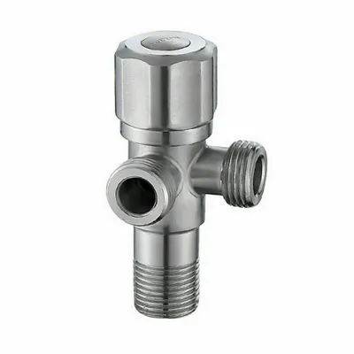 Produktbild von Doppel Edelstahl Eckventil Waschbecken Wandanschluss Regulierventil 1/2" Zoll