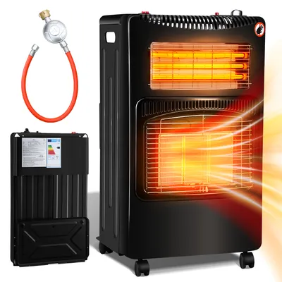 Immagine prodotto di Stufa a gas radiante Bettizia Stufa a gas 4200 Watt incl. tubo flessibile e convertitore tedesco-europeo, bruciatore ceramico a infrarossi, bombole di gas butano o propano fino a 15kg