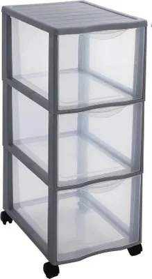 Image de Caisson à tiroirs en plastique avec roulettes pour documents A4, bureau