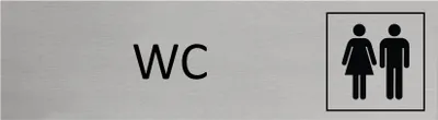 Produktbild von CombiCraft Aluminium Türschild WC 165x45mm mit 3M-Tape