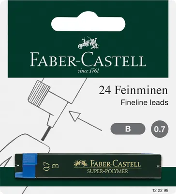 Produktbild von FABER-CASTELL Feinmine Super-Polymer 0.7mm B 2x BK