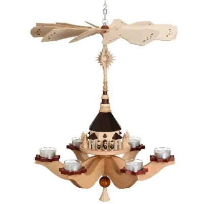 Produktbild von Hängepyramide Kurrende mit Seiffener Kirche HxLxB 47cmx38cmx38cm NEU