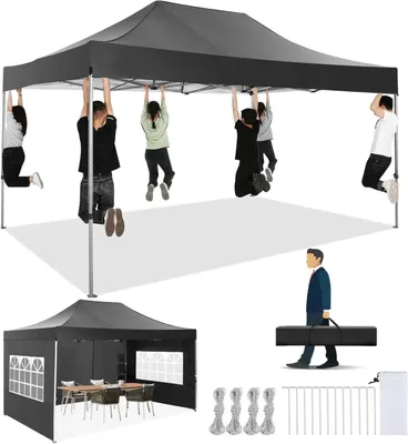 Produktbild von Partyzeltt – Faltbares Zelt – Marktstandzelt – Gartenzelt – Festivalzelt – 3 x 4,5 Meter – 420D Oxford-Material