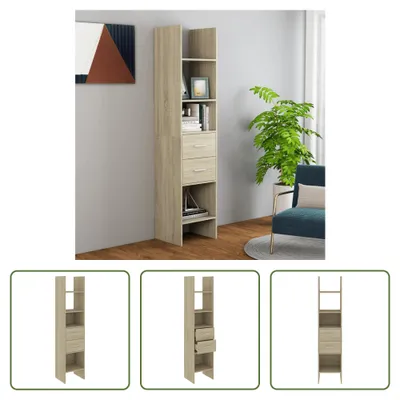 Produktbild von The Living Store Bücherregal Sonoma-Eiche 40x35x180 cm Holzwerkstoff