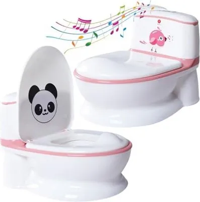 Produktbild von Realistische Toilet für Jungen und Mädchen, stabiles und bequemes Design, Entfernbare Schüssel, ideal für den ersten Schritt.