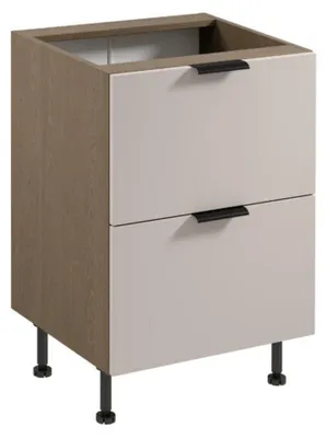 Image de Meuble bas Armoire de cuisine 2 tiroirs Armoire en bois Armoire de rangement