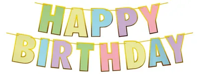 Produktbild von 10x Papiergirlanden Geburtstag HAPPY BIRTHDAY bunt 16 x 20 cm Buchstaben + 5m Band