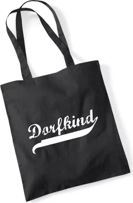 Produktbild von Hellweg Druckerei Jutebeutel Dorfkind Vintage Geschenk Tasche Black 10 Liter Baumwolle Dorfkind Vintage Präsent