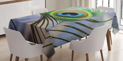Obrázok produktu pre ABAKUHAUS Pávová obrus, strom-vták-a-pero-zvieratá-farebné tropické zvieratá tlač príroda rozmazané, 140 x 240 cm, viacfarebné