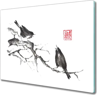 Produktbild von Coloray Schneidebrett Herdabdeckplatte 60x52 cm Kochplattenabdeckung Küchenbrett Hackbrett - Branchen Tiere Vögel