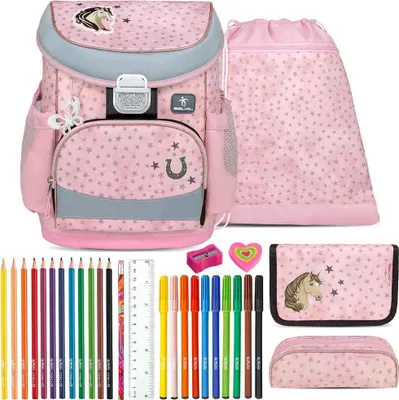 Produktbild von Belmil Schulranzen Set Mini Fit Star Horses 10-teilig gefüllt