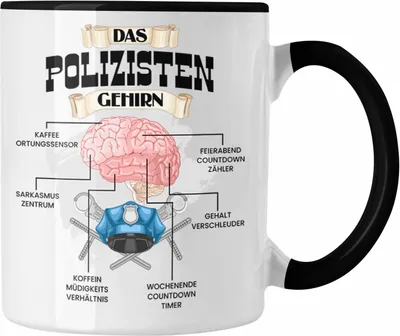 Produktbild von Trendation - Polozisten Tasse Lustiges Geschenk für Polizei Polizisten Spruch Becher Geburtstag Weihnachten (Schwarz)