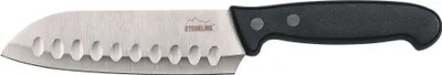 Produktbild von Stoneline, Santokumesser, Edelstahl, 22,5 cm, Ergonomischer Griff, Easy-Clean-Effekt, Klingenschutz, für Obst, Gemüse, Fleisch und Fisch
