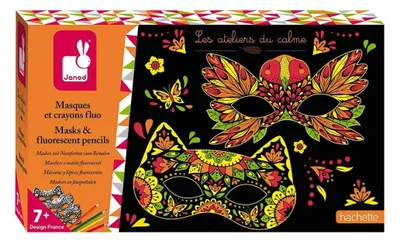 Produktbild von Janod Masken Bastelset Fluor Farben für Kinder