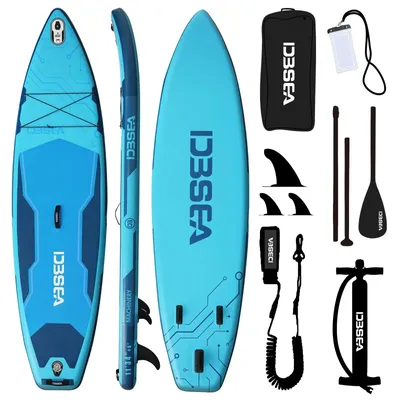 Obrázek produktu pro Nafukovací paddleboard, extra široký design, kompletní příslušenství, modrá barva