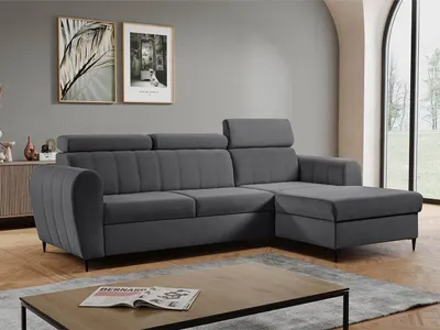Obrázok produktu pre Rohová sedačka s úložným priestorom LAKEWAY MINI - šedá, pravý roh
