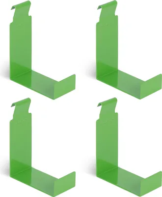Immagine prodotto di Alberts 825164 Ganci decorativi per rete metallica doppia - misura L - zincati sendzimir - giallo-verde - plastificati - RAL6018, set da 4