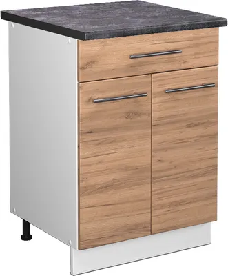 Produktbild von Küchenunterschrank Vicco Fame-Line Goldkraft Eiche 60 cm mit Schublade, AP Anthrazit, Model 45700