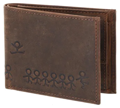 Produktbild von oxmox Leder Geldbörse Leather RFID Protect Pocketbörse Jumping Jack 2.0 Embossed Vintage Dark Brown dunkelbraun