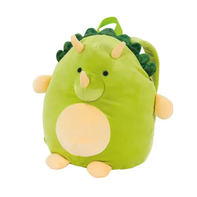 Produktbild von Triceratops Kuschel-Rucksack für Jungen - Dinosaurier Kinderrucksack