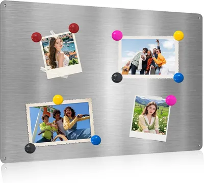 Productafbeelding van Magnetisch bord 44 x 29 cm, metaal, krasbestendig, 14 magnetische klemmen, voor keuken