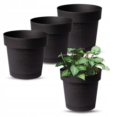 Produktbild von OMAGO Blumentopf Anthrazit Kunststoff 20cm Set