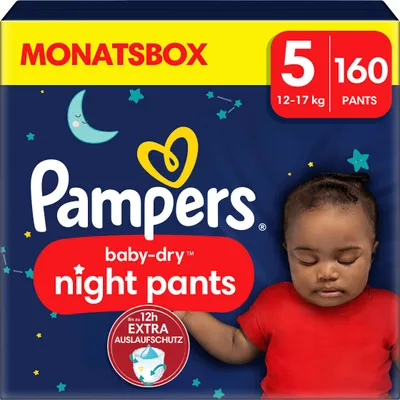 Produktbild von Pampers Baby Dry Night Pants Gr. 5 Junior (12-17 kg) 160 St.