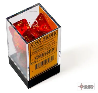 Immagine prodotto di Chessex - Gemini - Set di 7 matrici - Rosso-Giallo-Oro