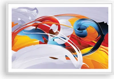 Produktbild von Gerahmtes Poster - Weißer Rahmen - Abstraktion modern - 91,5x61 cm - Wand Bild - Wanddeko - Wandbilder - Kunstposter - Wandposter - Bilderrahmen - Bilder - Kunstdruck - Wandbild - P2WAA91x61-3529