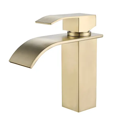 Produktbild von Hochwertiger Wasserhahn aus Edelstahl, Modernes Design, Badarmatur, Waschbecken Armatur, Mischbatterien Waschtischarmatur,  Gold