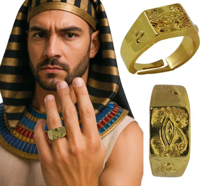 Imagen del producto de Egipto, faraones, joyería, anillo, carnaval, antigüedad, simbolismo, accesorio de disfraz, color: dorado