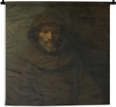 Produktbild von MuchoWow® Wandteppich Wandbehang Der Franziskanermönch - Gemälde von Rembrandt van Rijn 150x150 cm Tapisserie Dekoration Wandtuch - Wohnaccessoires - Modernes