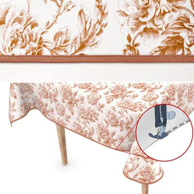 Produktbild von Tischdecke Wachstuch Blumen Beige Robust Wasserabweisend Breite 140 cm Länge 280 cm