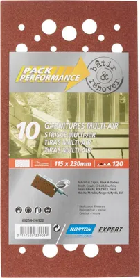 Produktbild von Set mit 10 NORTON Schleifpads, 115 x 230 mm, Körnung 120