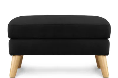Produktbild von KONSIMO Sitzhocker Gestell aus Massivholz "TAGIO", Schwarz, Velourstoff, Scandinavian, 80x46x65cm