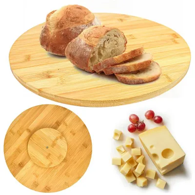 Holz-Drehteller 35 cm, rund, natürlich, 1 Stück