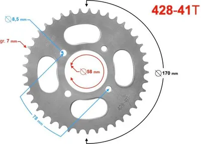 Immagine prodotto di Pignone MOTORCYCLE 41 denti 428 Sprint